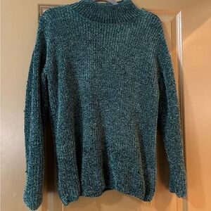 Cynthia Rowley Teal Knit Mock Turtleneck Sweater